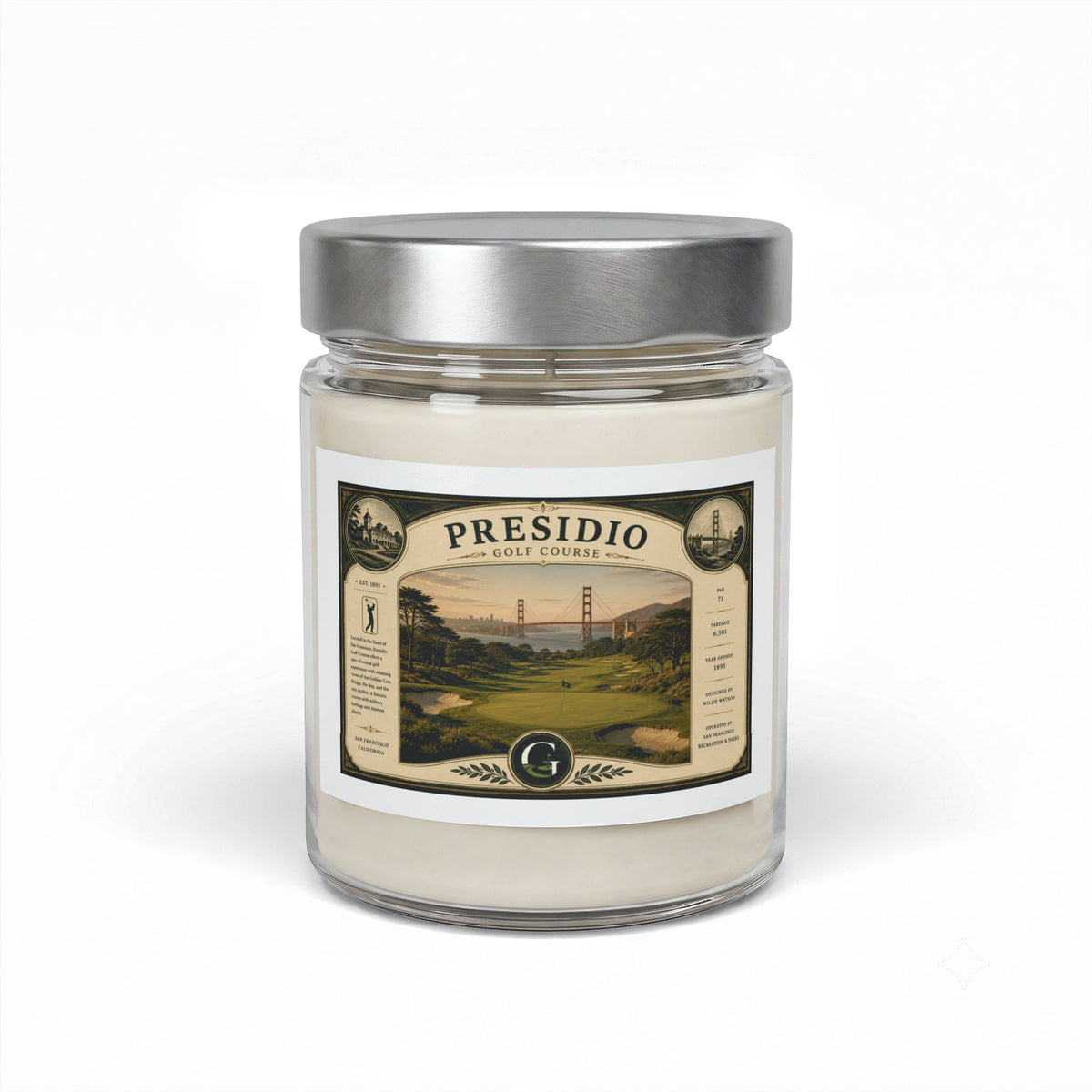 Presidio Golf Course Candle | San Francisco Golf in a Jar | Soy Wax | 9oz