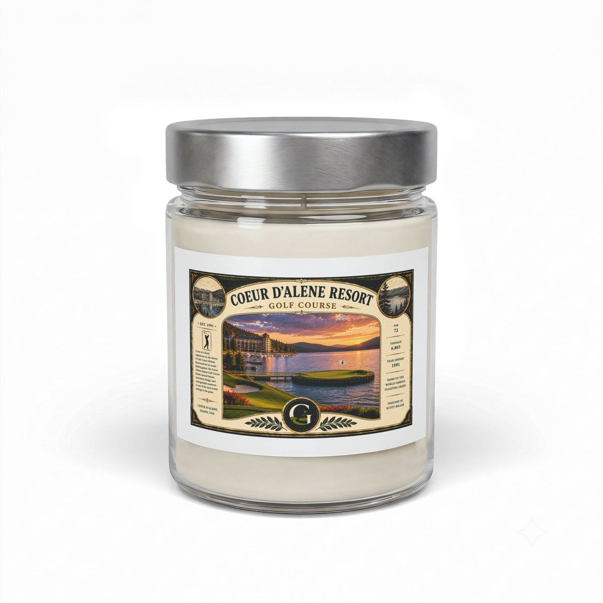 Coeur d'Alene Resort Golf Course Candle | Idaho Golf in a Jar | Soy Wax | 9oz